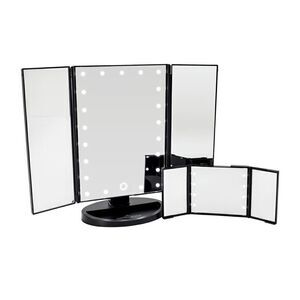 Impressions Vanity Touch and Go Trifold Mirror Bundle in Matte Black